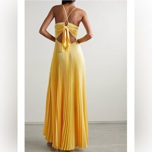 A.L.C. Aries Cutout Yellow Pleated Gown